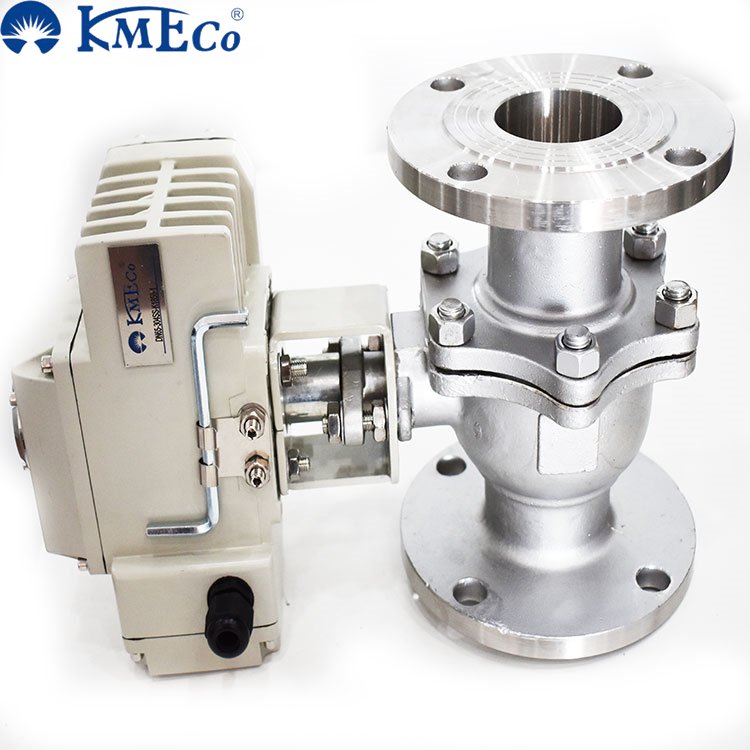 KMECO Customized Stainless Steel Flange Two Head Pneumatic Valve Ball Fitting