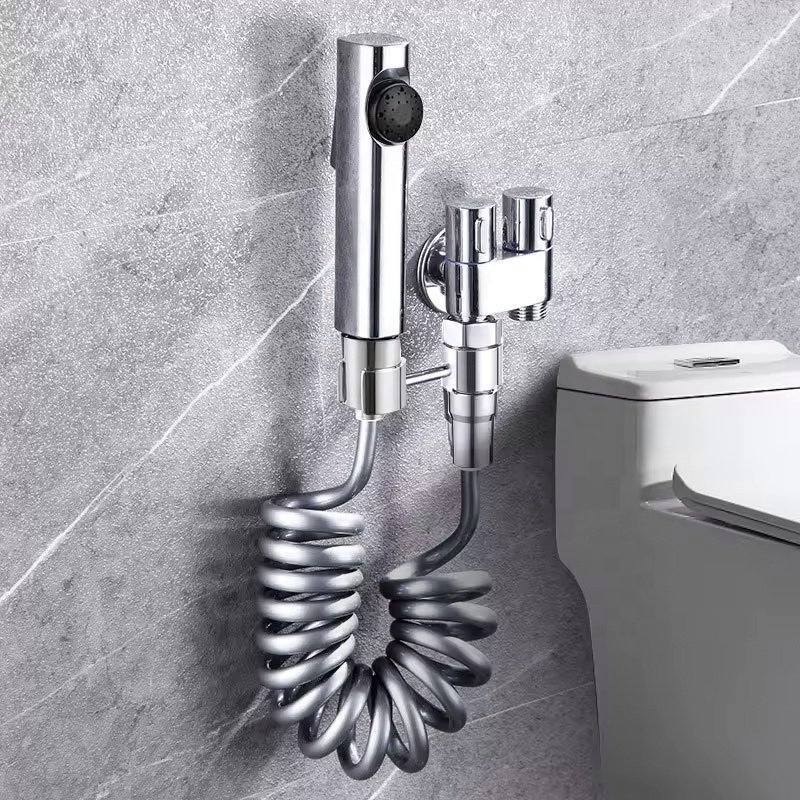 Hygienic Shower for Bathroom Toilet Bidet Shower Head Double Outlet Angle Valve Sets of Bathroom Accessories Bidet Toilet Seat