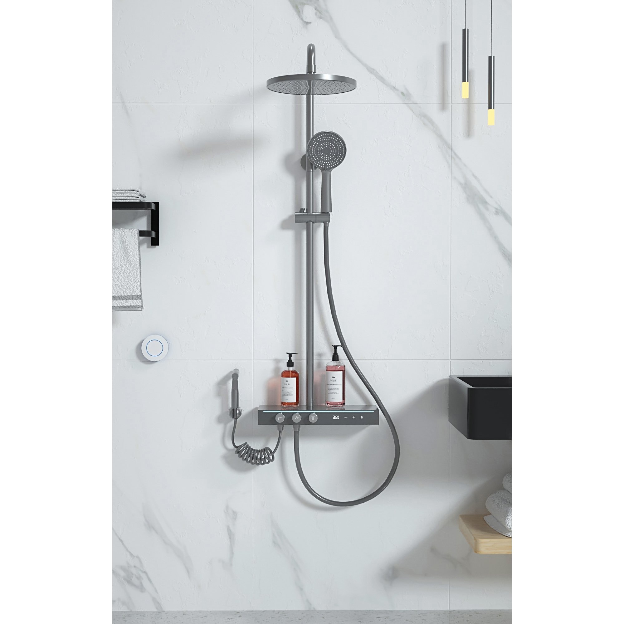 SUNDREAM smart digital shower faucet mixer set bathroom shower set system thermostatic shower set