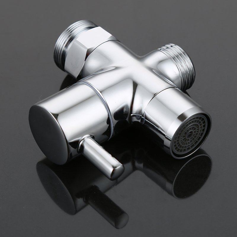 Sink Faucet Manufacture Chrome 3 Ways High Pressure Stop Tap Adapter Connector Hose Angle Valve Spray Gun Angle Control Valve