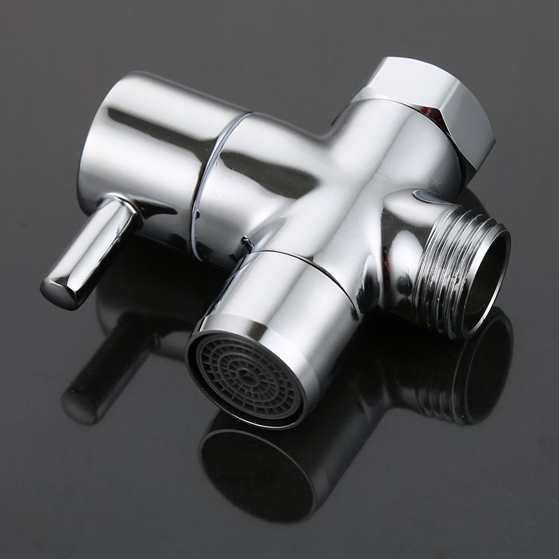 Sink Faucet Manufacture Chrome 3 Ways High Pressure Stop Tap Adapter Connector Hose Angle Valve Spray Gun Angle Control Valve