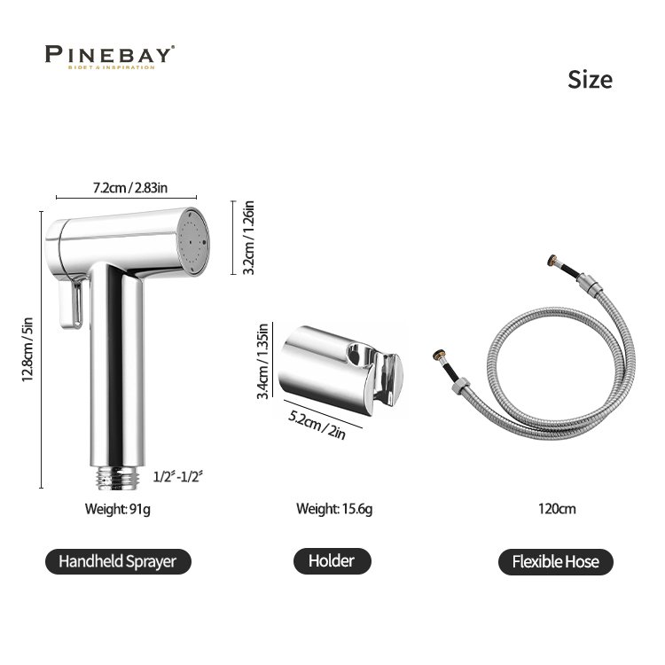 PINEBAY High Quality Bathroom Handheld Toilet Spray Bidet ABS Magnetic Wall Mounted Shower Set WC Cleaning Shattaf Set for Woman