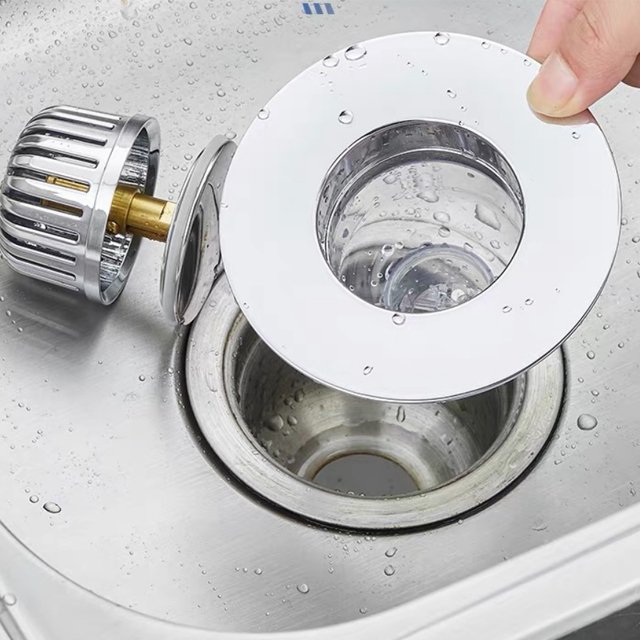 Sink filter bouncing core vegetable washing basin leak plug, anti odor and anti blocking press type drain drain plug
