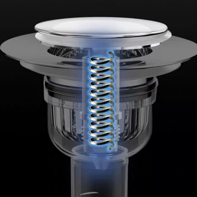Sink filter bouncing core vegetable washing basin leak plug, anti odor and anti blocking press type drain drain plug