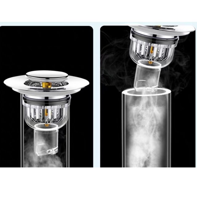 Sink filter bouncing core vegetable washing basin leak plug, anti odor and anti blocking press type drain drain plug