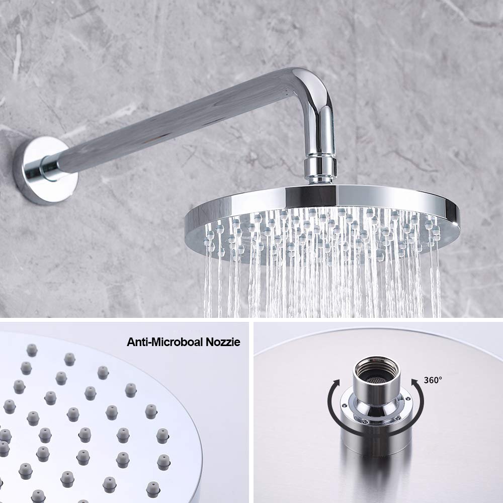 New Design brass Chrome Rain shower set hotel concealed bathroom copper shower mixer shower bath combo system
