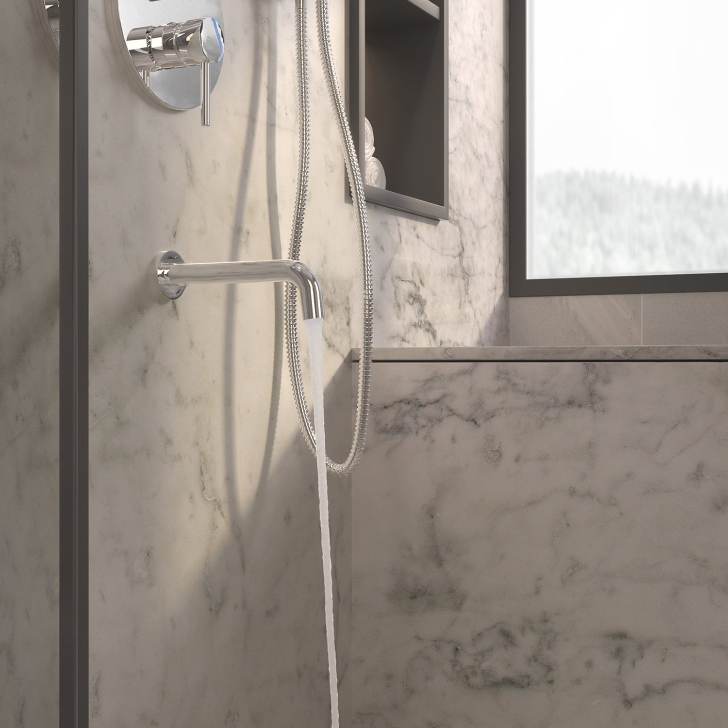 New Design brass Chrome Rain shower set hotel concealed bathroom copper shower mixer shower bath combo system