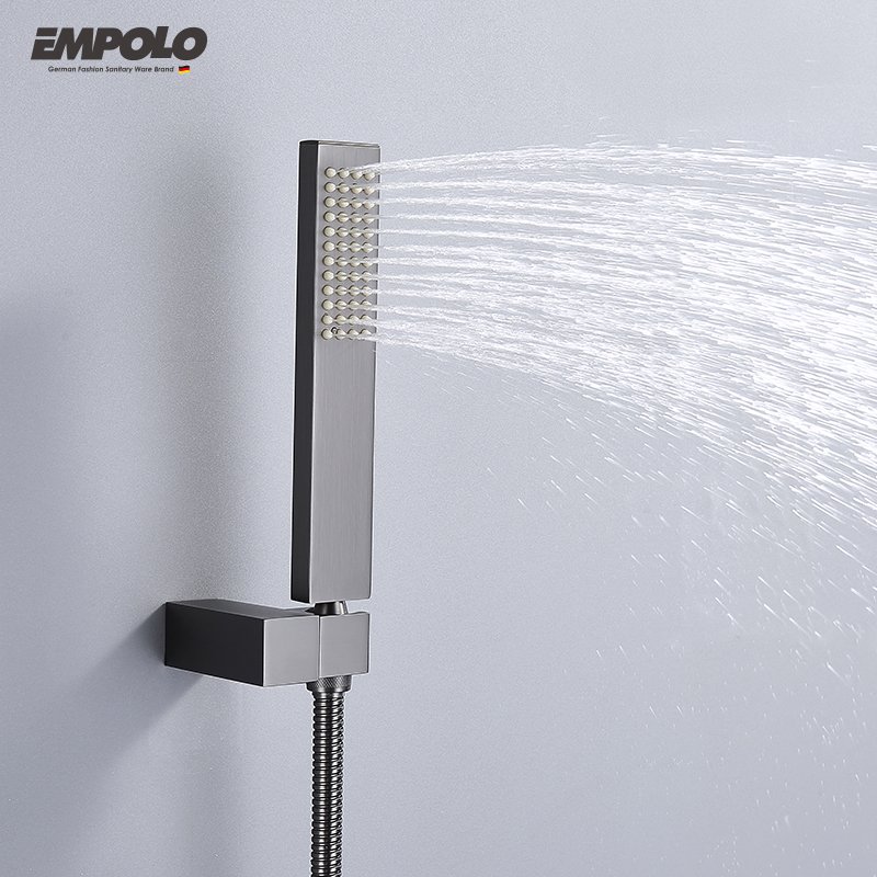 Empolo concealed shower wall shower mixer set black bathroom head shower faucet system