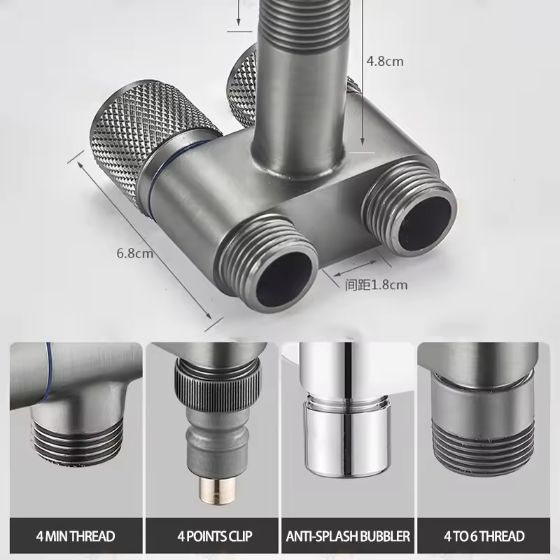 Lizhen Hwa-Vic Bathroom Angle Valve One-In 2-Out Toilet Portable Bidet Sprayer Toilet Strong Pressure Handheld Toilet Sprayer