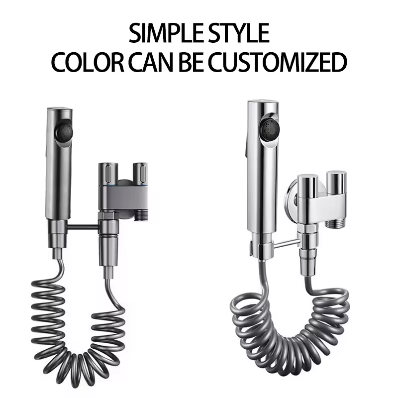 Lizhen Hwa-Vic Bathroom Angle Valve One-In 2-Out Toilet Portable Bidet Sprayer Toilet Strong Pressure Handheld Toilet Sprayer