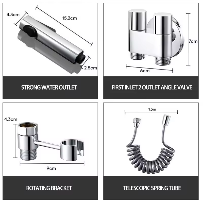 Lizhen Hwa-Vic Bathroom Angle Valve One-In 2-Out Toilet Portable Bidet Sprayer Toilet Strong Pressure Handheld Toilet Sprayer