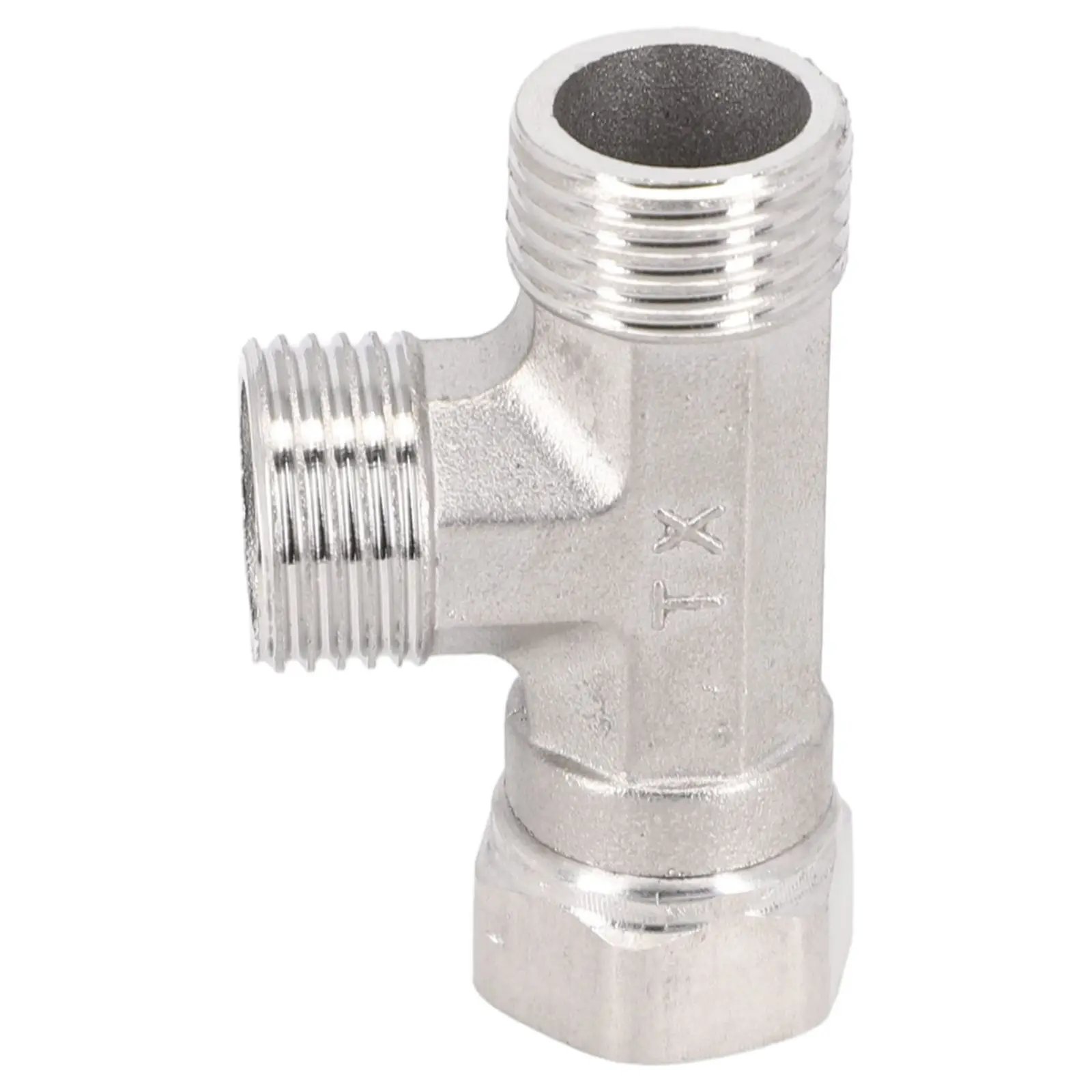 G1/2 3 Way T-Adapter Bathroom Shower Faucet Water Splitter Toilet Shower Valve Spray Nozzle Converter Stainless Steel