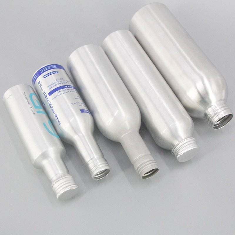 Manufacturers wholesale multi-purpose spiral mouth aluminum bottle aerosol spray cans empty aluminum bottles