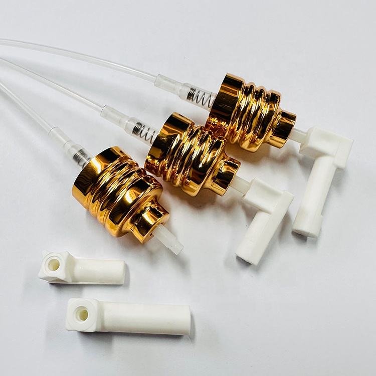Factory price gold colorful aluminum mist atomize crimp pump valve crimp spray pump