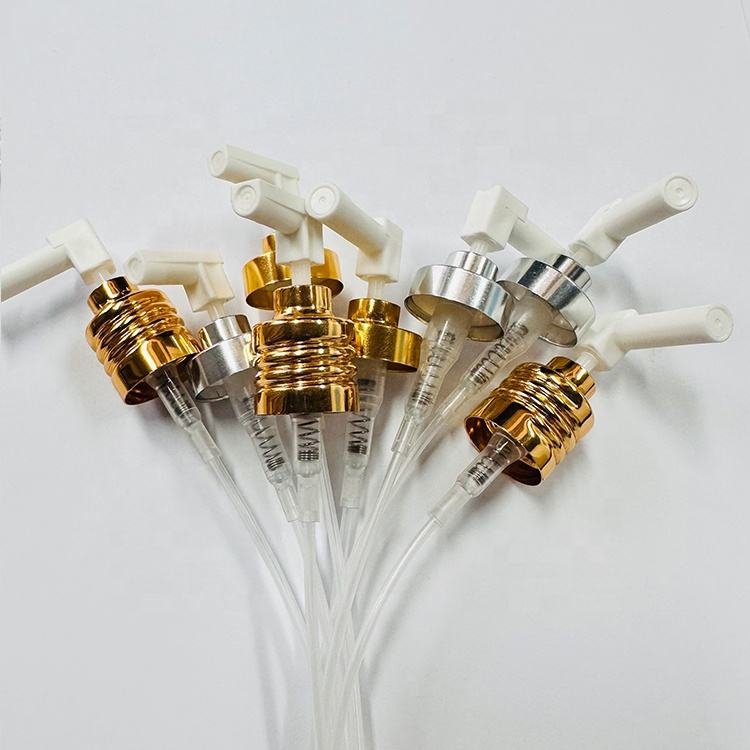 Factory price gold colorful aluminum mist atomize crimp pump valve crimp spray pump