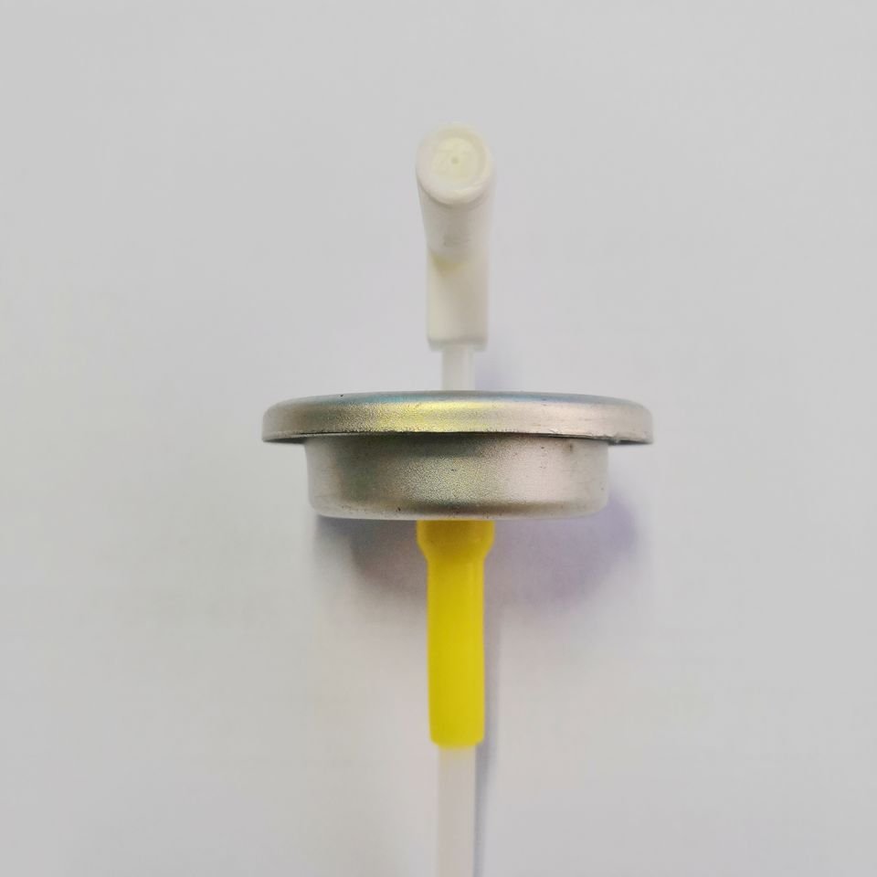High quality 20mm aluminum spray valves actuator aerosol metering valve 75 mcl dosage with l type actuator