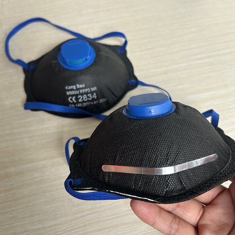 Safety dust face kn95 5ply BLACK mask CE certified breathable mask face cover maskss disposable For Construction sites workers