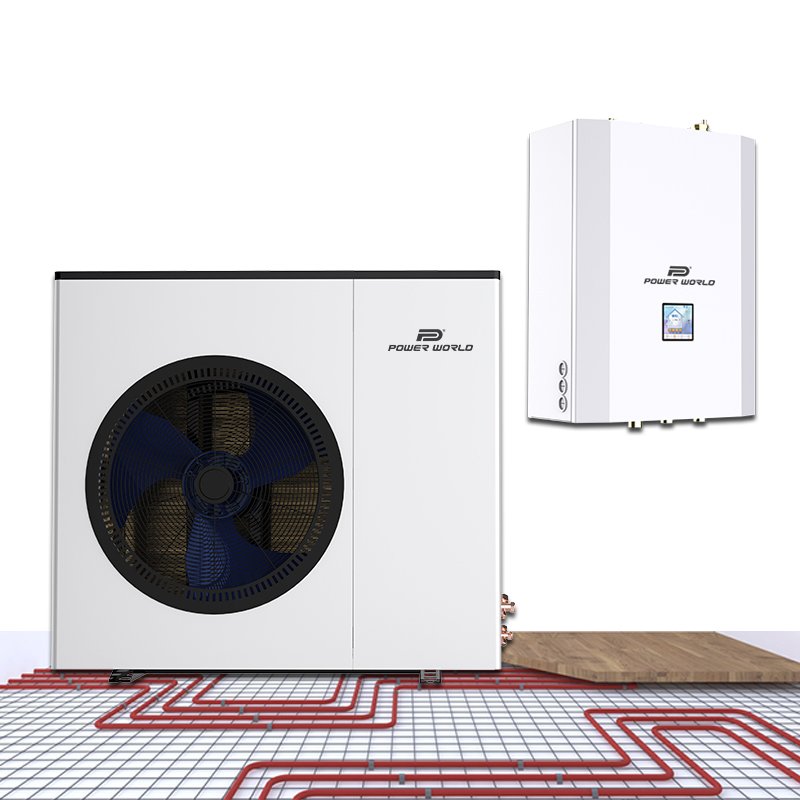 Power World R32 heat pump wired controller split type 4 way valve air source fan coil unit wall mounted heat pump