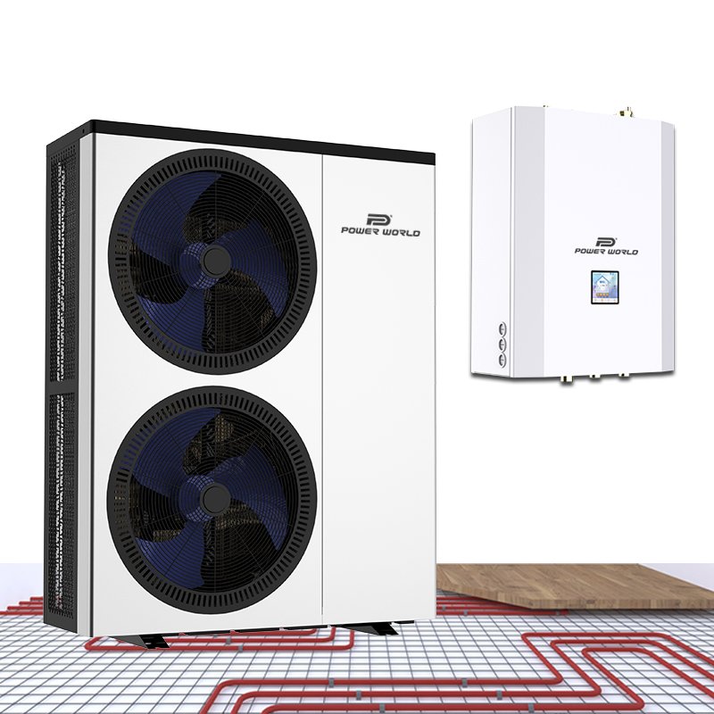 Power World R32 heat pump wired controller split type 4 way valve air source fan coil unit wall mounted heat pump