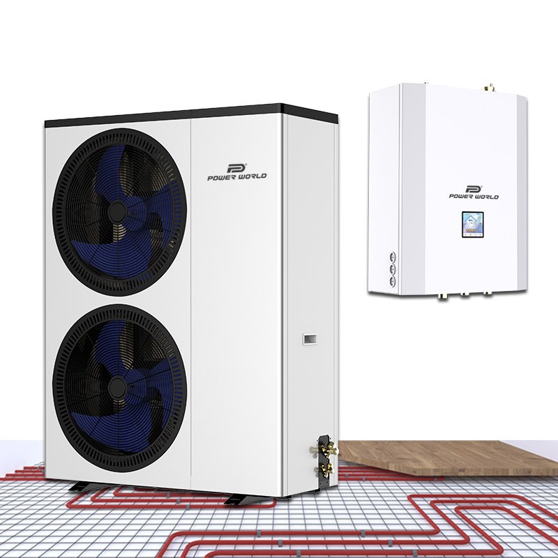 Power World R32 heat pump wired controller split type 4 way valve air source fan coil unit wall mounted heat pump