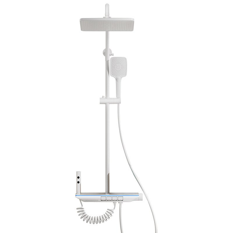 Brass waterfall Shower set with Digital display atmosphere light Bathroom piano Shower Thermostatic Faucet mixer