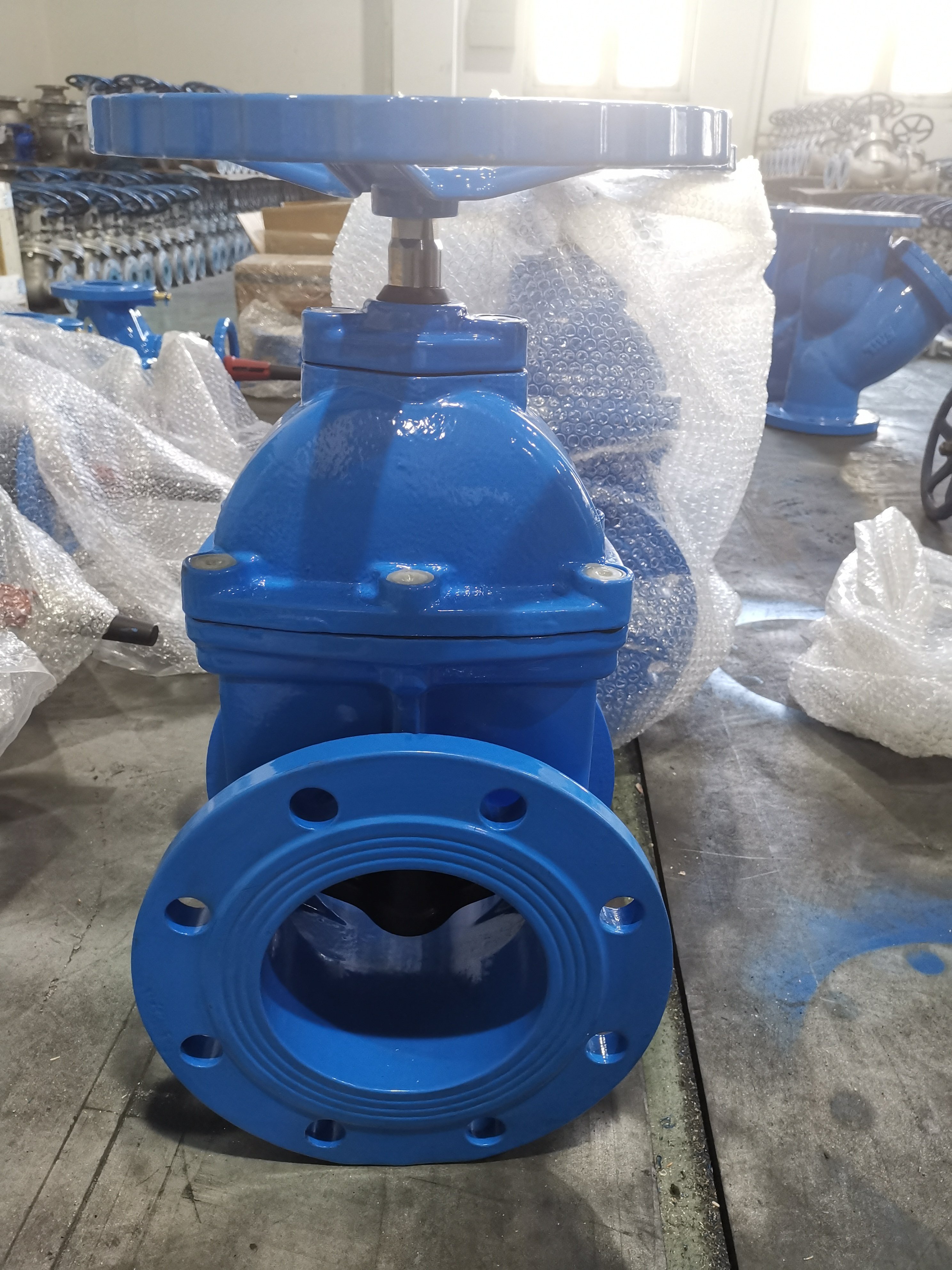F4 Non-rising Stem Gate Valve DN150 Water Blue TWS Normal Temperature DI General Manual Knife Type Gate Valve Control Flow Water