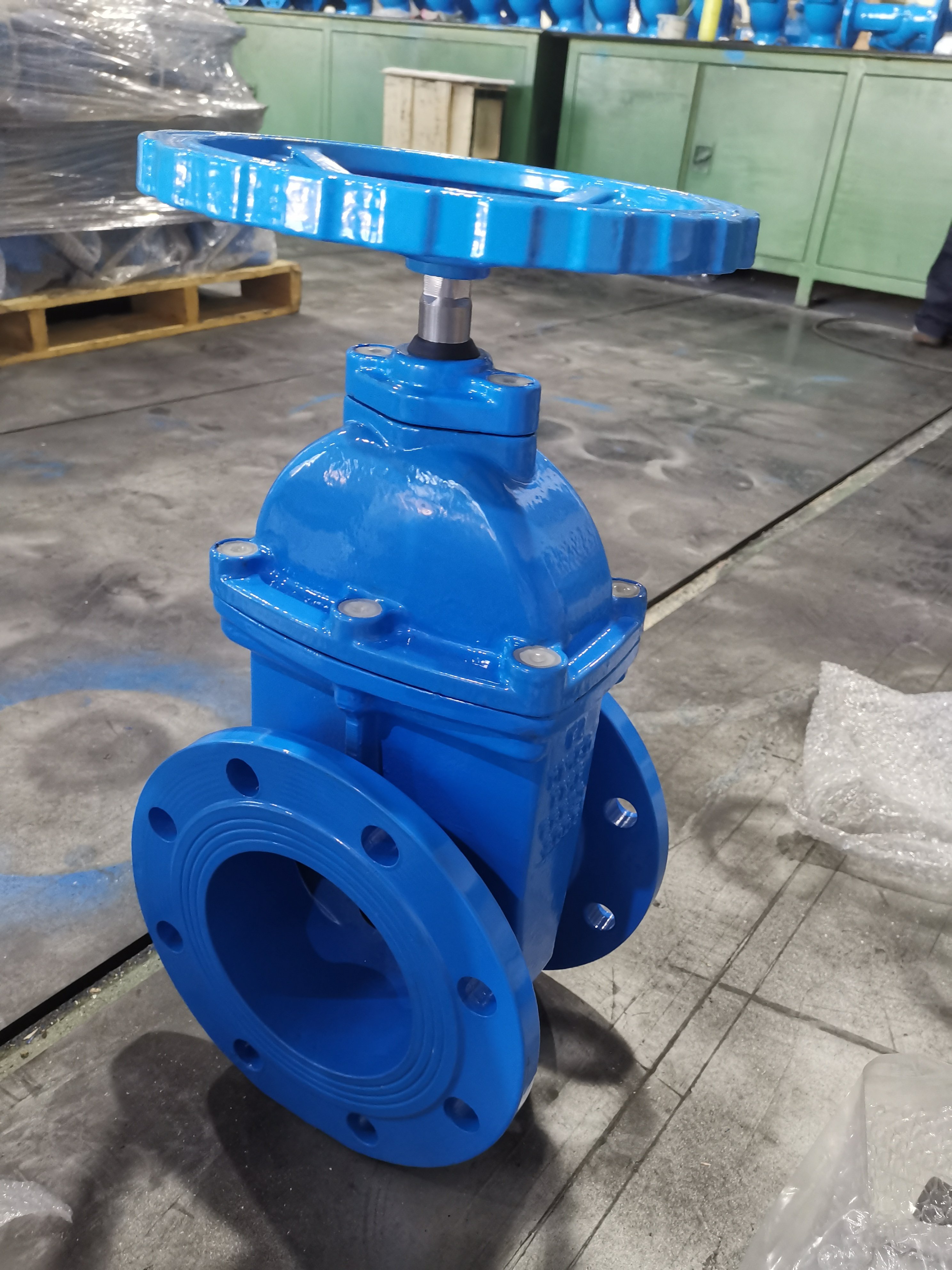 F4 Non-rising Stem Gate Valve DN150 Water Blue TWS Normal Temperature DI General Manual Knife Type Gate Valve Control Flow Water