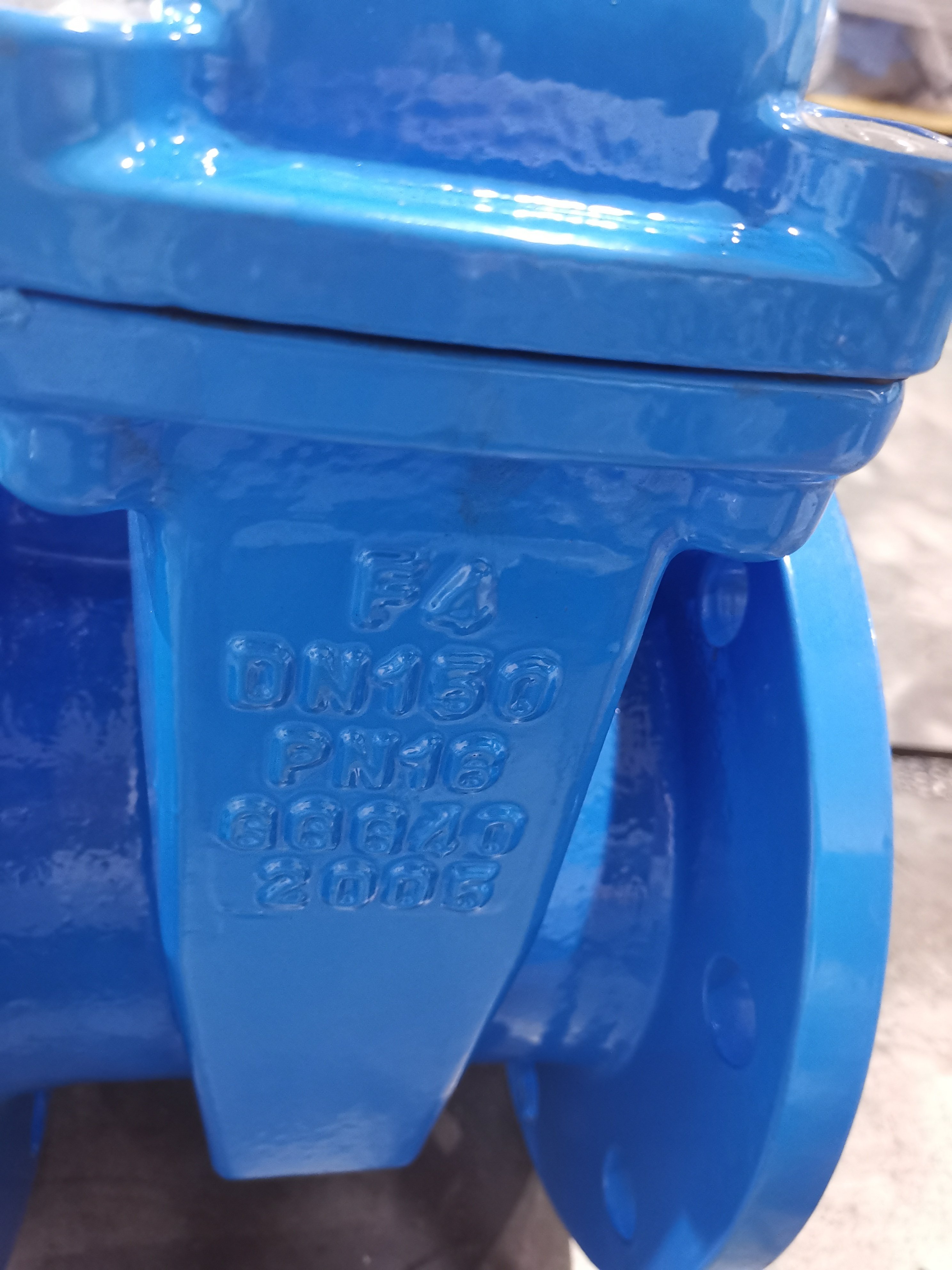F4 Non-rising Stem Gate Valve DN150 Water Blue TWS Normal Temperature DI General Manual Knife Type Gate Valve Control Flow Water