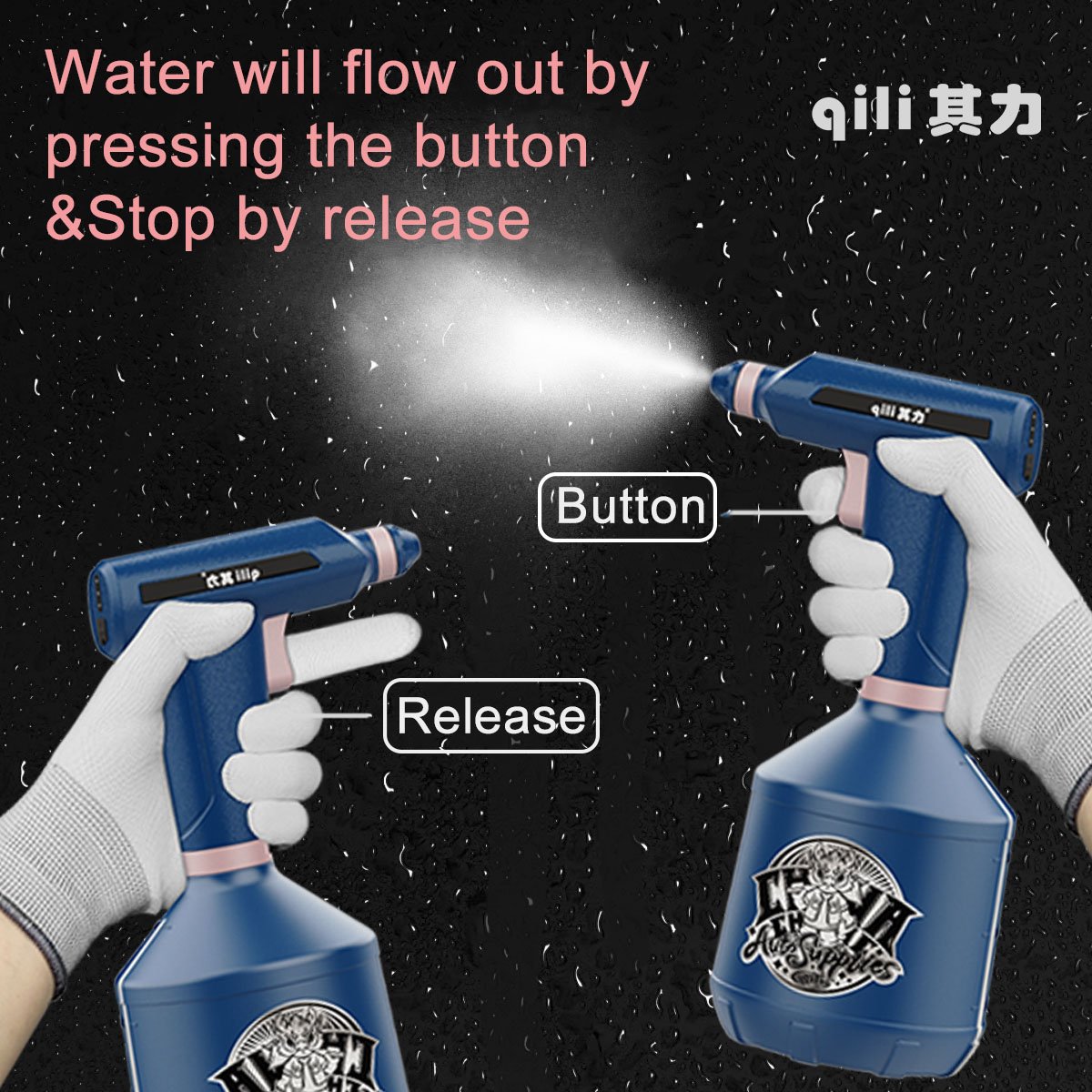 Qili Factory Wholesale Watering Can with Air Pressure Pump Manual Sprayer Garden Spray Bottle for Window Tint Use