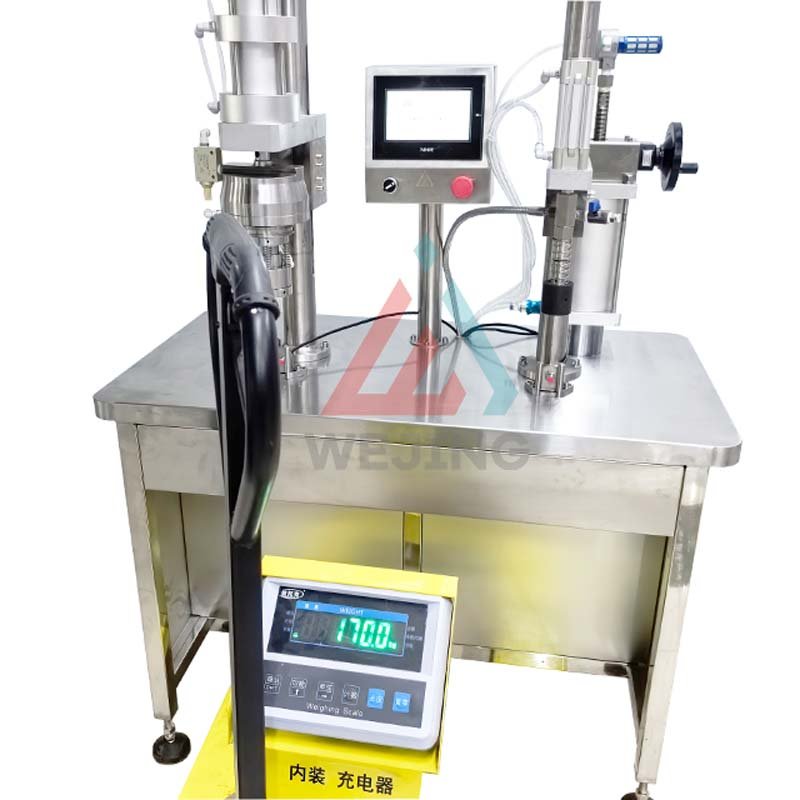 Semi Automatic BOV Bag On Valve Aerosol Filling Machine For Olive Oil Spray Cosmetic Aerosol Products