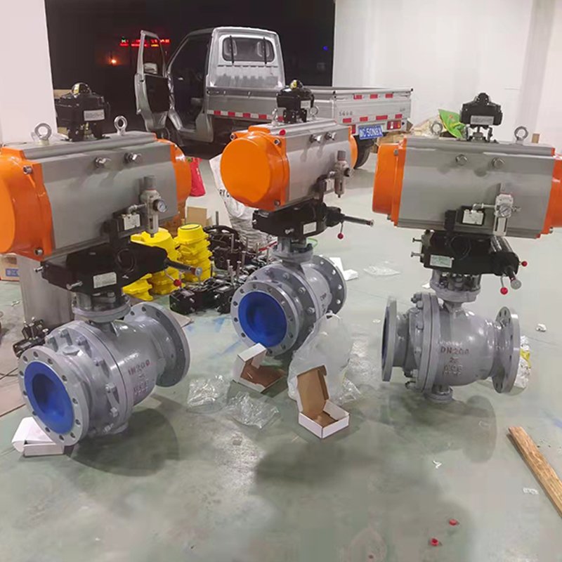 BW Brand Sanitary High Mounting Three-Way Ball Valve Double Acting Type Pneumatic Actuator
