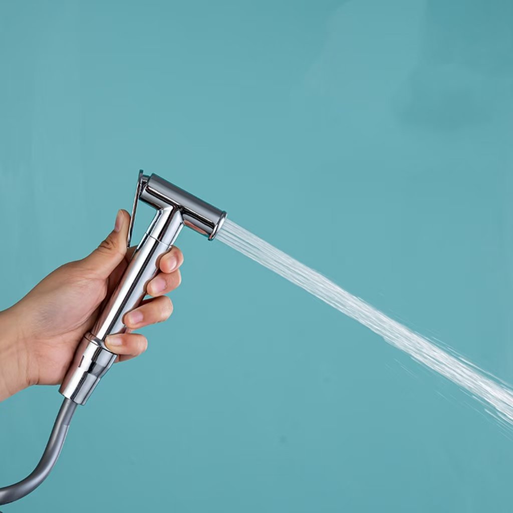 Brass Shower Handheld Bathroom Accessories Copper Pressurized Spray Gun Body Toilet Bidet Set Double Outlet Angle Valve