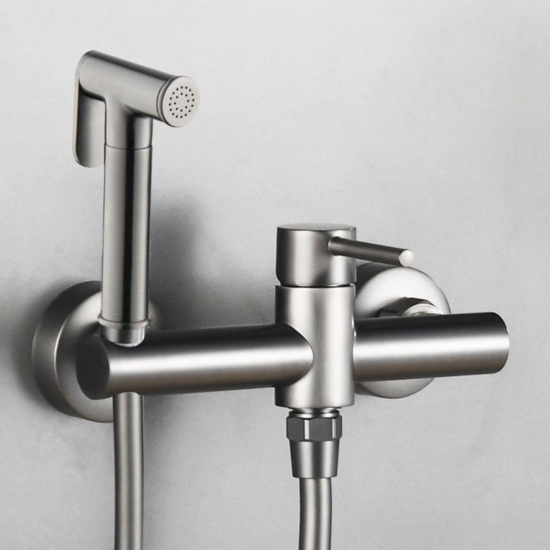 SANIPRO WC Toilet Shattaf Sprayer Douche Hygienic Shower Chrome Faucet Wall Mounted Hand Held Bidet Spray Set