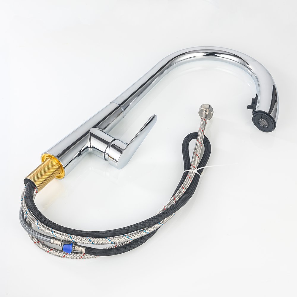 Kitchen sink faucet with pull-down spray High arc faucet Commercial gooseneck sink faucet