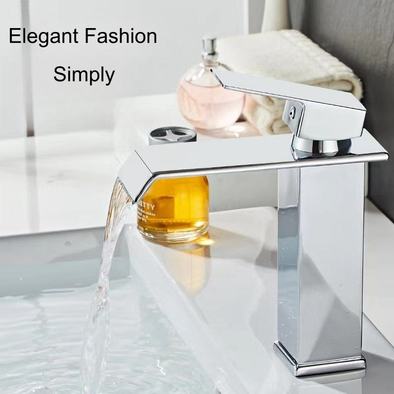Stainless Steel Brushed Gold Bathroom Faucet Mixer Basin Tap