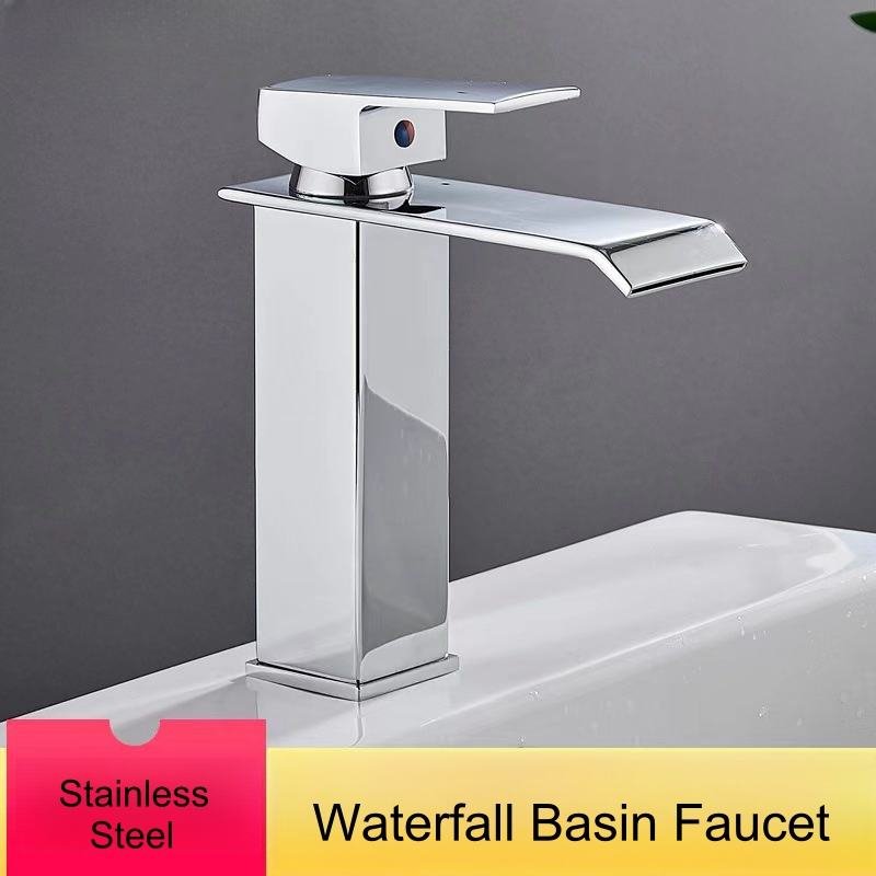 Stainless Steel Brushed Gold Bathroom Faucet Mixer Basin Tap