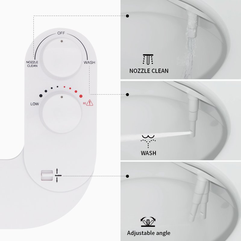 ABS Plastic Warm Water Bidet Sprayer Single Nozzle Self-Cleaning Bidet Attachment Non Electric Cold And Hot Water Bidet