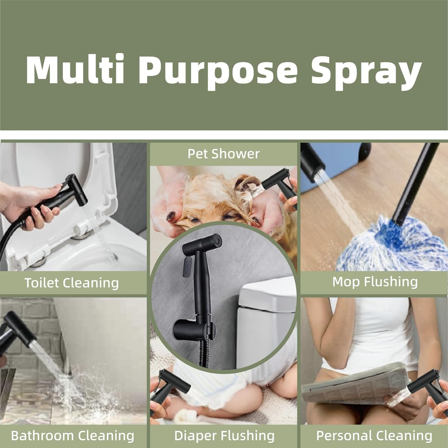Handheld Bidet Sprayer forToilet, Brass Leak Free T-Valve& Adjustable Jet Spray....