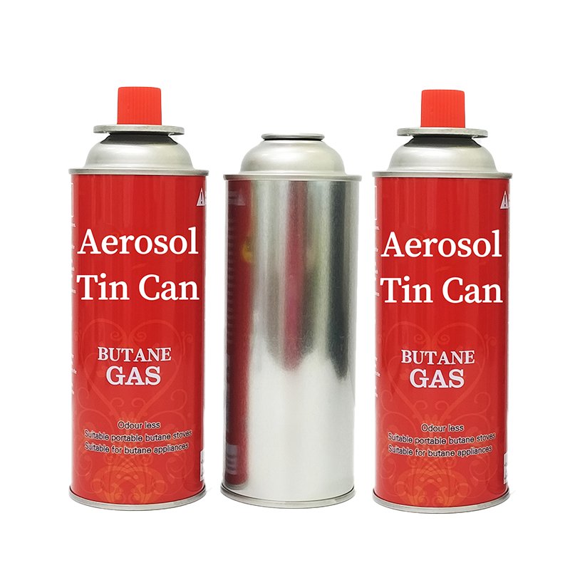 Wholesale high quality 65*158 straight-wall aerosol empty spray butane gas can 14 Oz with printing tin cans for camping trips