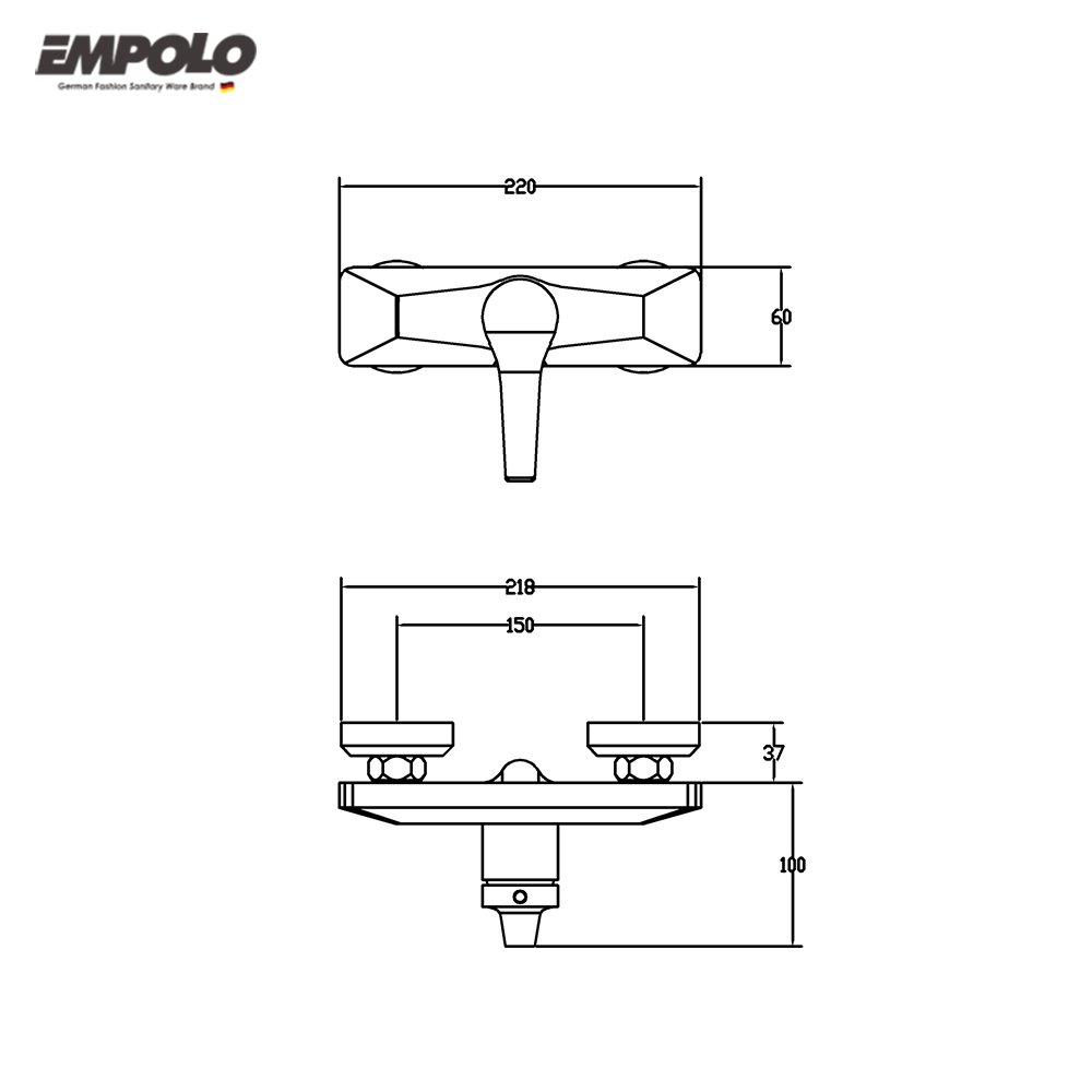 Empolo shower faucet valve solid brass mixer shower valve water diverter