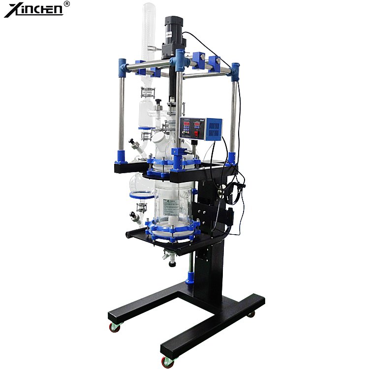 50L glass jacket automatic high pressure PLC controlled lab chemical pyrolysis reactor for esterification