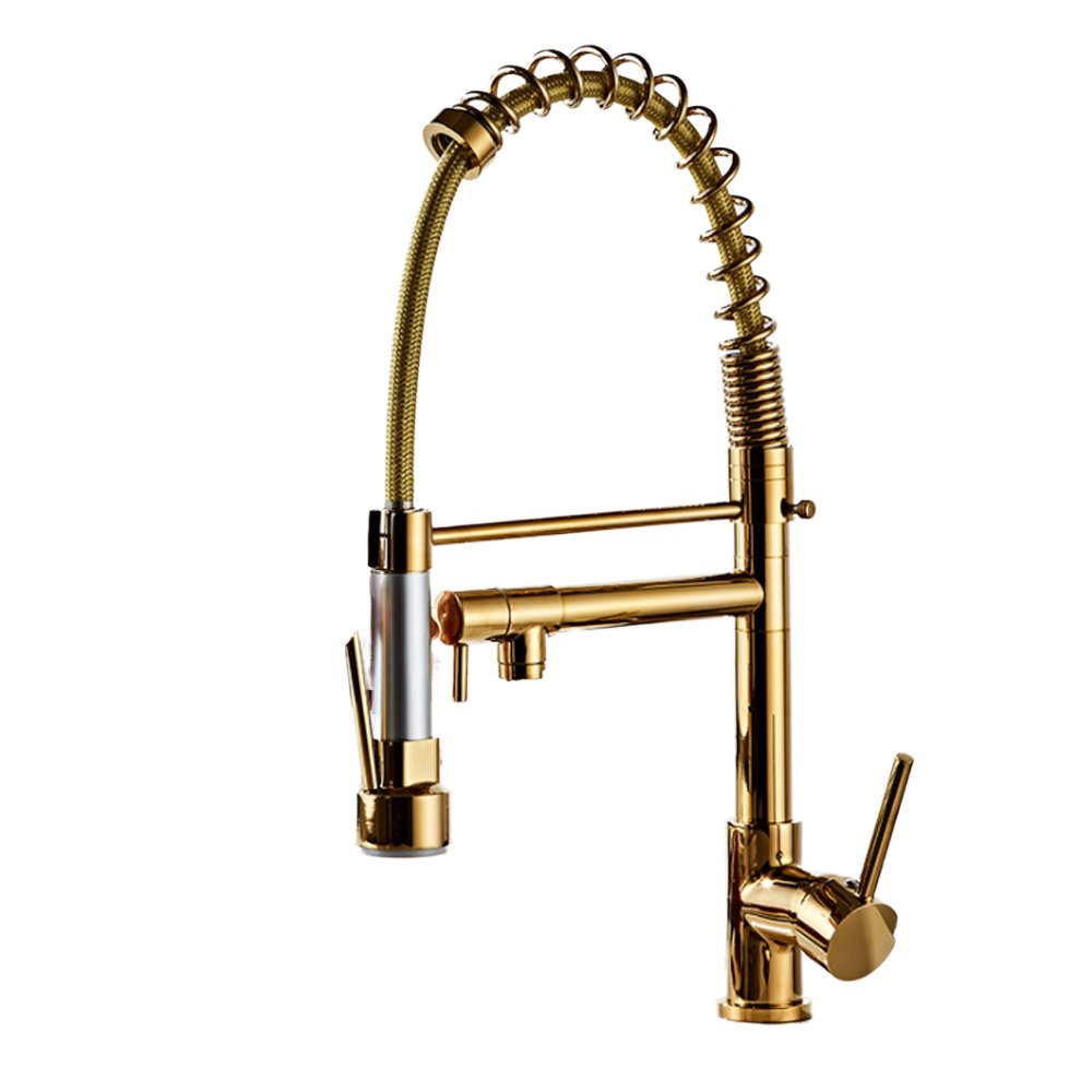 Modern Gold Kitchen Mixer Tap Pull out Kitchen Sink Faucet with Pull down Spray Single-Hole Ceramic Valve Torneira Cozinha