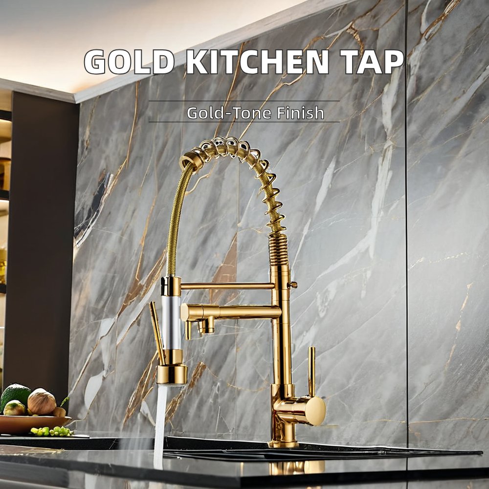Modern Gold Kitchen Mixer Tap Pull out Kitchen Sink Faucet with Pull down Spray Single-Hole Ceramic Valve Torneira Cozinha
