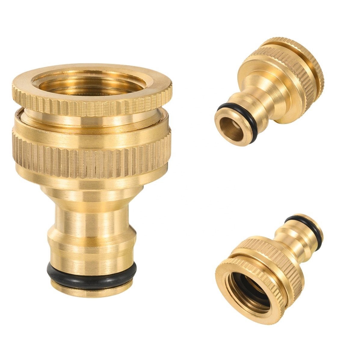 Quick connector for garden hose with 4" nozzle quick connector with stop and tap adapter set