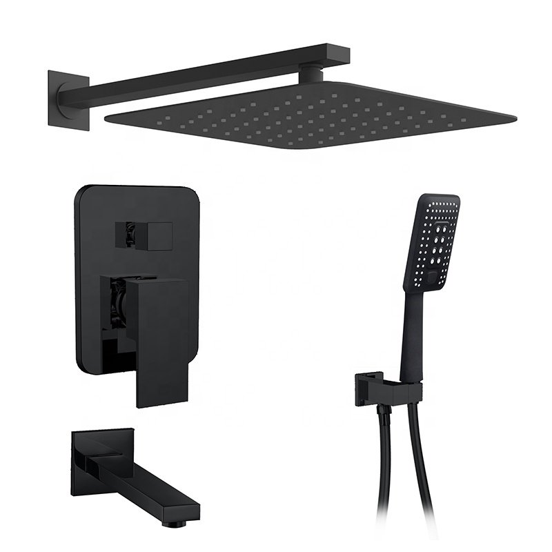 HIMARK CUPC UPC 2 function matte black in wall bathroom shower trim faucet with shower valve kit