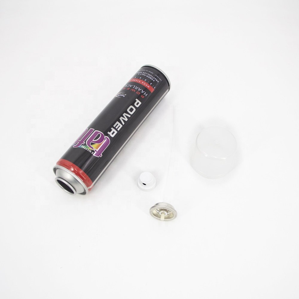 Custom empty hair wax spray metal can aerosol tin can with metal valve