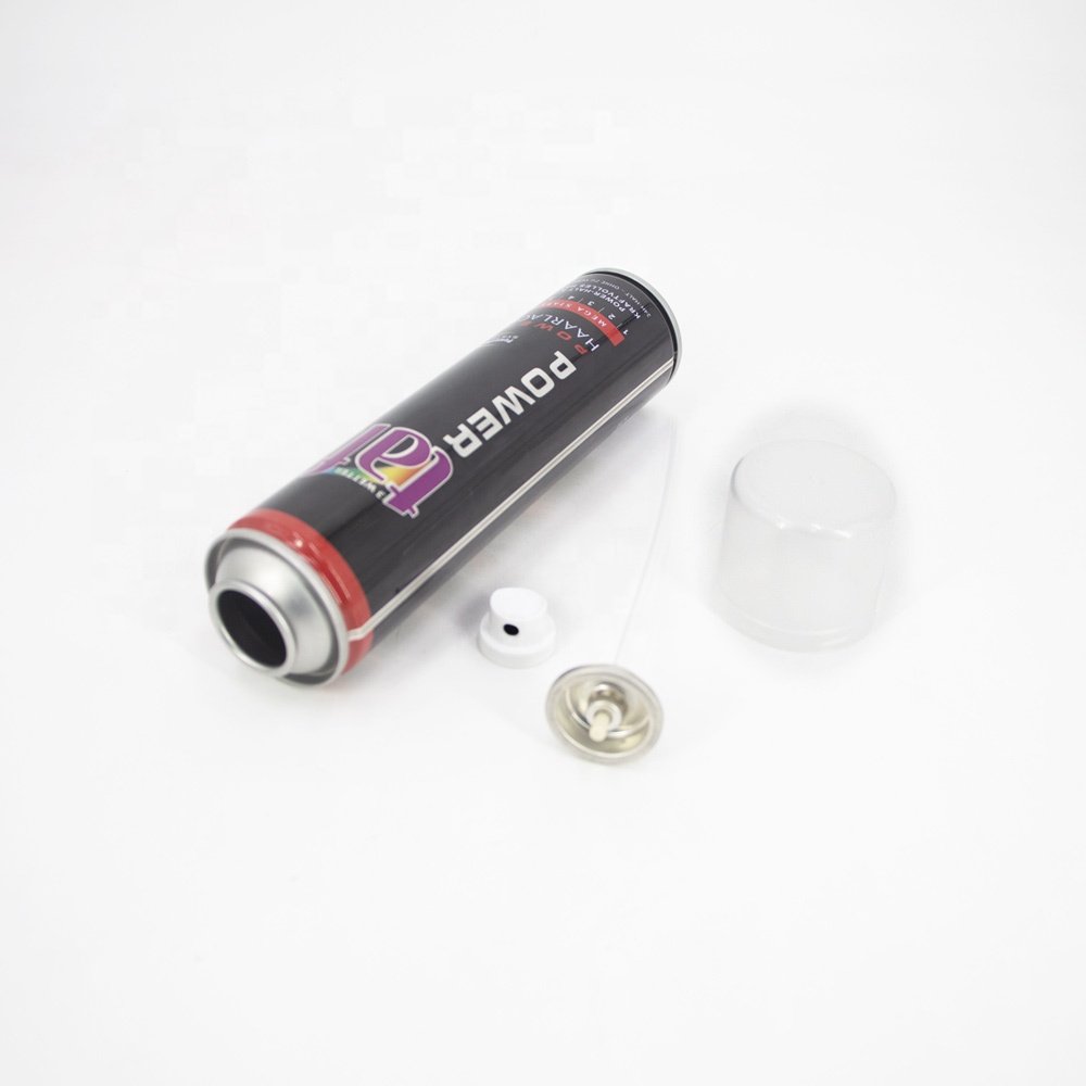 Custom empty hair wax spray metal can aerosol tin can with metal valve