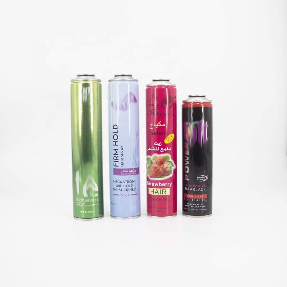 Custom empty hair wax spray metal can aerosol tin can with metal valve