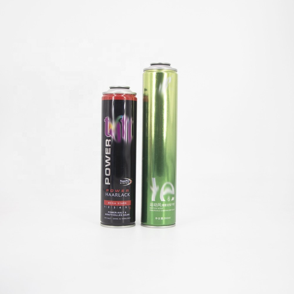 Custom empty hair wax spray metal can aerosol tin can with metal valve