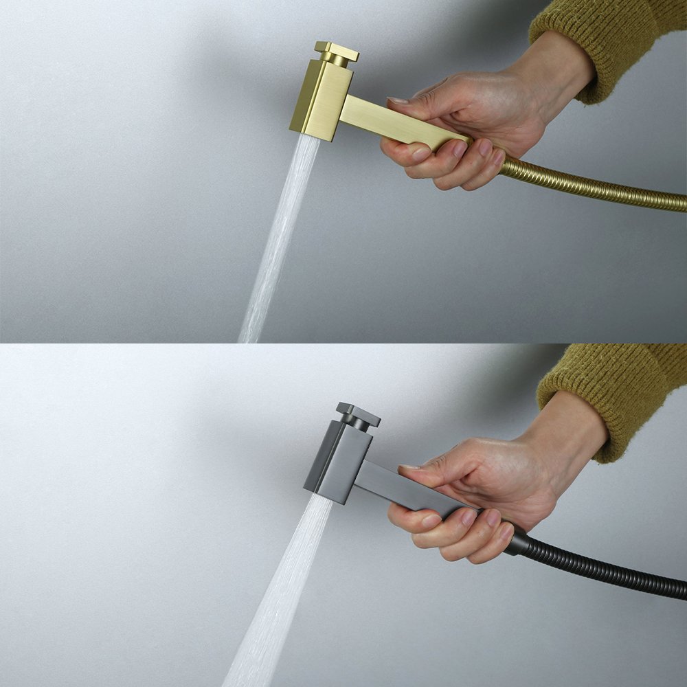 Modern Luxury High Pressure Handheld Brushed Gold Spray Gun Shattaf Toilet Bidet Sprayer